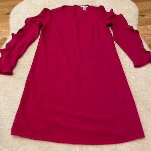 London Times Long Sleeve Shift Dress
